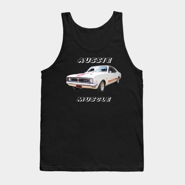 HT Monaro white Aussie Muscle Tank Top by Muscle Car Tees